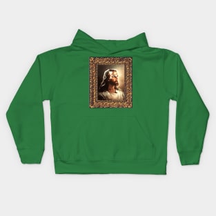 WARNER SALLMAN'S JESUS FRAMED IN GOLD Kids Hoodie